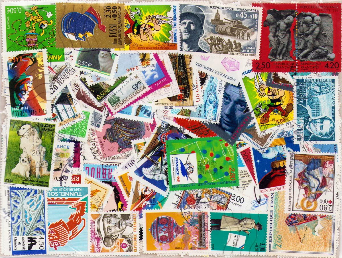 Collectible Vintage Postage Stamps - Vintage France Used Postage Stamps 100Pcs