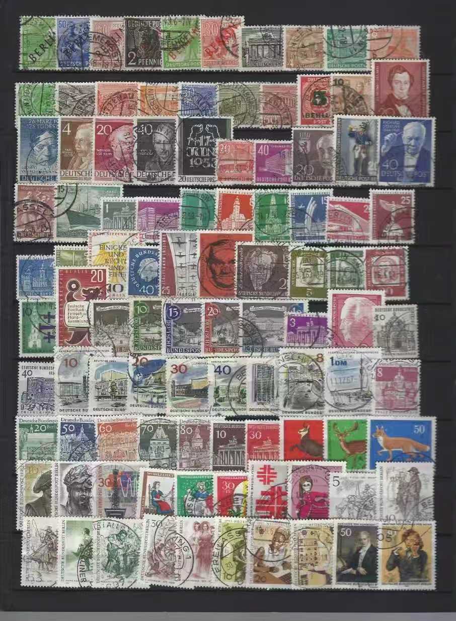 Collectible Vintage Postage Stamps - 100/300/500Pcs West Berlin Vintage Used Postage