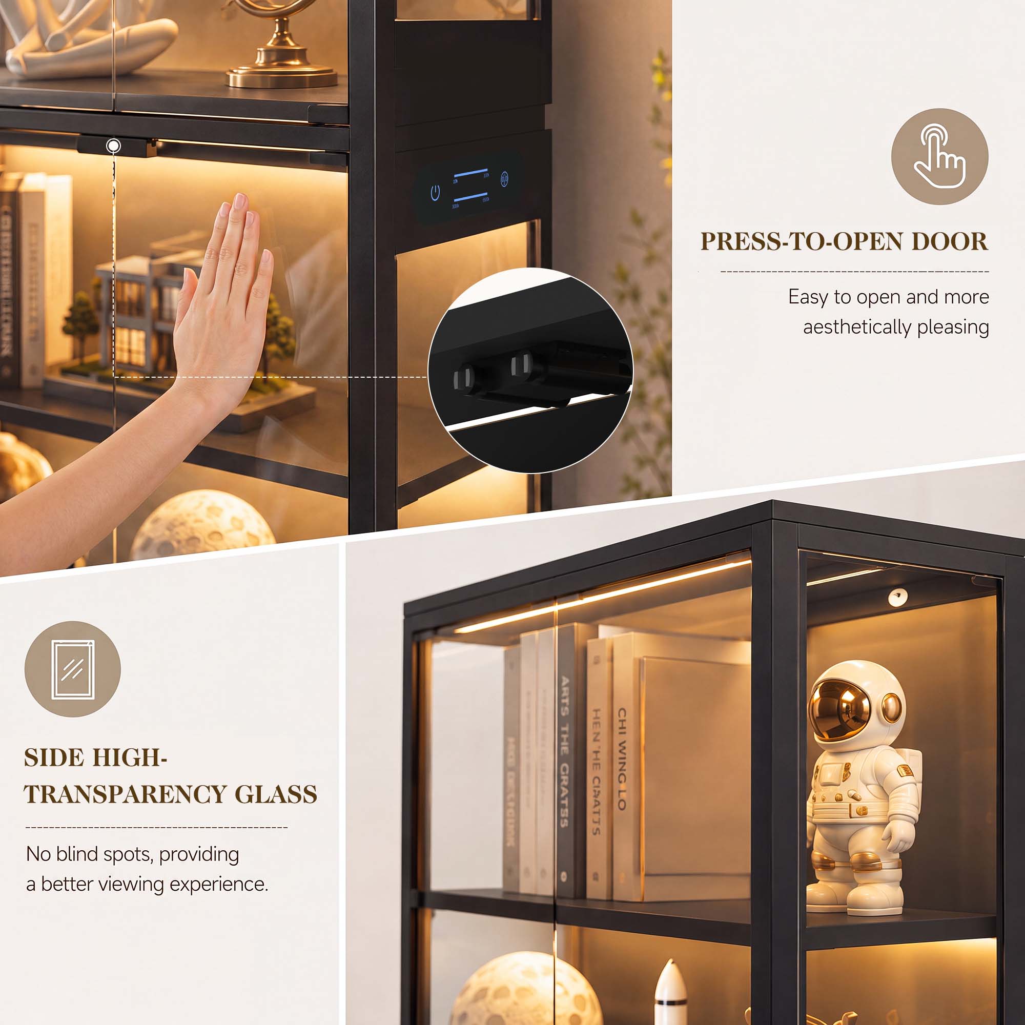 TCGBKAF 5‑Tier Display Cabinet - Collectible & Vintage Dolls For Halloween recension och pris