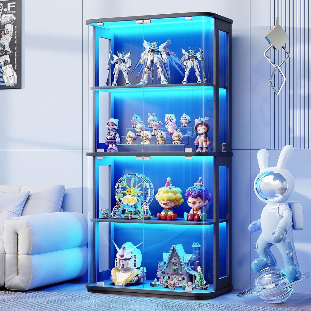 Rounded Display Cabinet with G - Collectible & Vintage Dolls For Halloween recension och pris