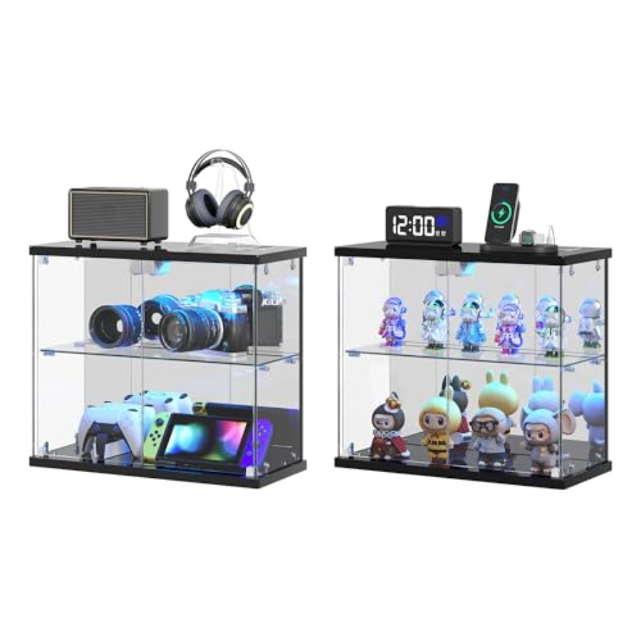 2pc Glass Display Case with LE - Collectible & Vintage Dolls For Halloween recension och pris