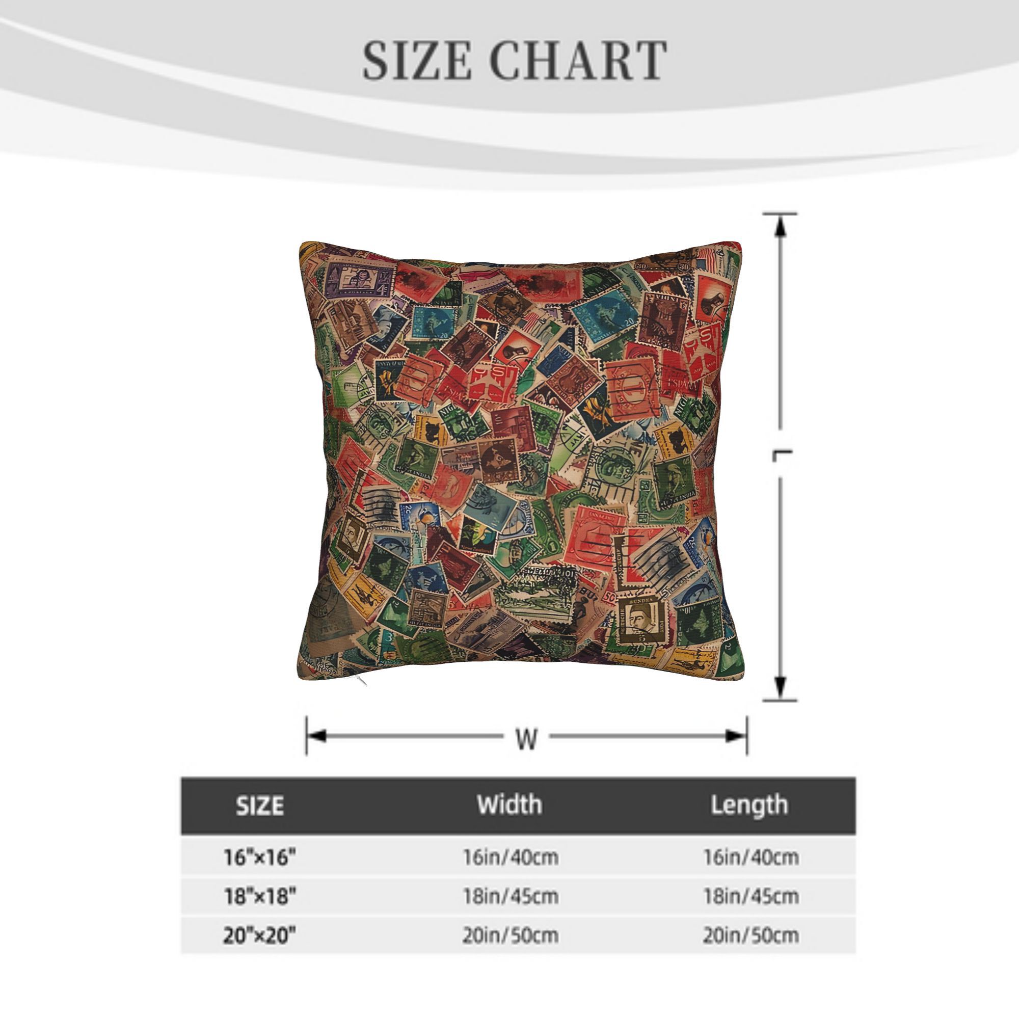 Elegant Cushion Cover Featurin - Collectible Vintage Postage Stamps recension och pris