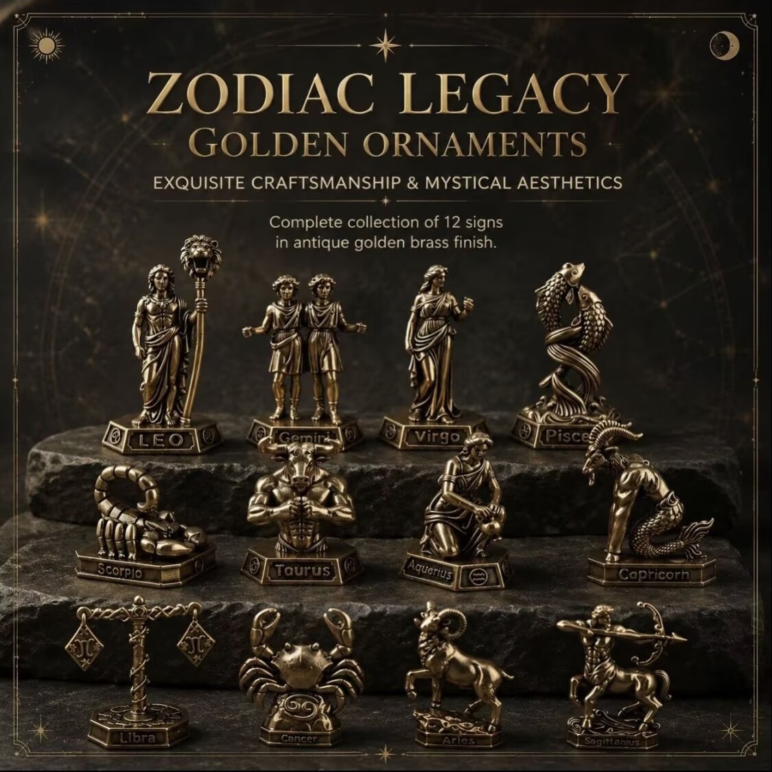 Handmade Brass Zodiac Ornament - Vintage Collectible Figures recension och pris