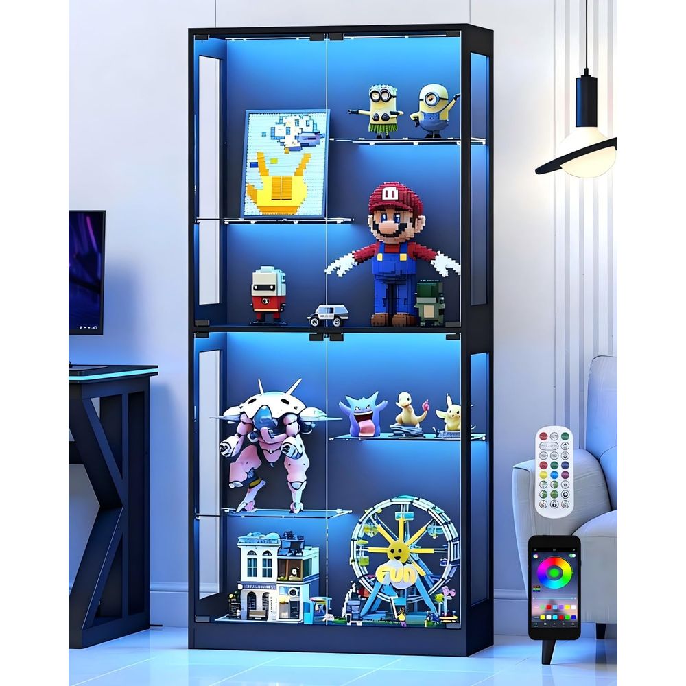 Display Cabinet with Glass Doo - Collectible & Vintage Dolls For Halloween recension och pris