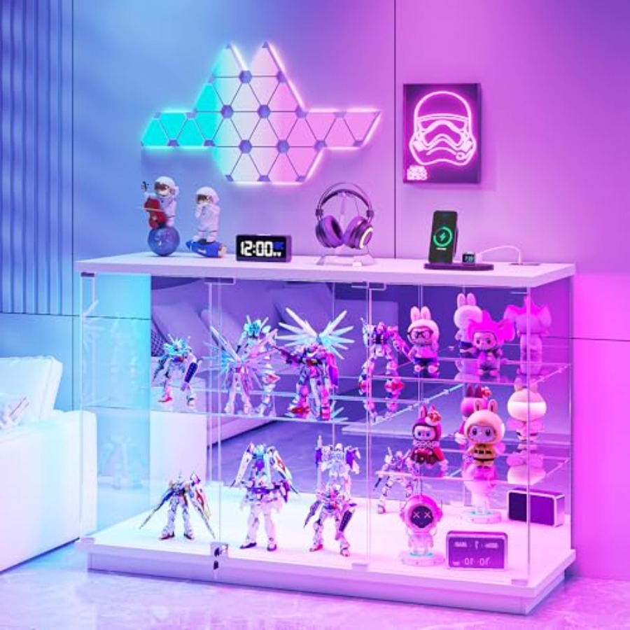 RGB Glass Display Cabinet with - Collectible & Vintage Dolls For Halloween recension och pris
